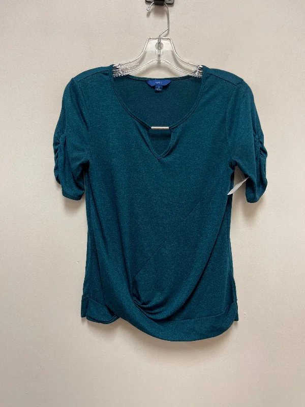 Top Short Sleeve By Apt 9 In Teal, Size: S